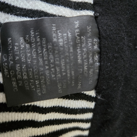 MELISSA NEPTON black And White Striped Open Front Cardigan. Size Small - Picture 10 of 12